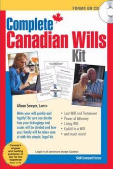 CD-ROM Complete Canadian Wills Kit Book