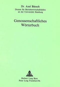 Paperback Genossenschaftliches Woerterbuch [German] Book