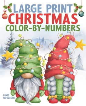 Paperback Large Print Christmas Color-By-Numbers Book