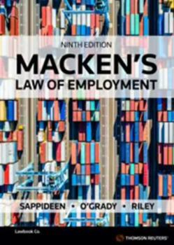 Paperback Macken's Law of Employment 9th Edition Book