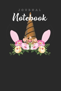 Journal Notebook: Bohemian Unicorn  Magical Cute Boho Unicorn Face Spitural Blank Pages Rule Lined Journal Notebook with Black Cover Size 6in x 9in  x120 Pages for Kids or Men and Women to Write in