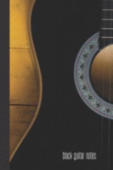 Paperback black guitar notes: small lined Guitar Notebook / Travel Journal to write in (6'' x 9'') 120 pages Book