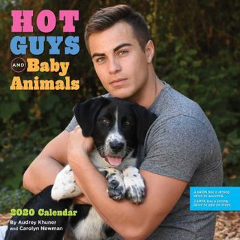 Calendar Hot Guys and Baby Animals 2020 Wall Calendar Book