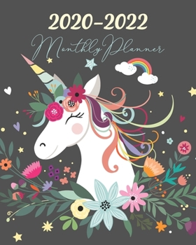 2020-2022 Monthly Planner: Three Year 36 Months Calendar Agenda, Monthly Weekly Yearly Notebook Planner Organizer Schedule With Inspirational Quotes and Holidays , Unicorn Floral