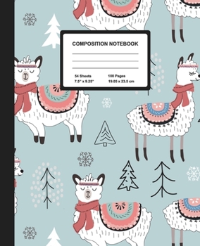 Paperback Composition Notebook: Sleepy Llamas - Wide Ruled Paper Journal - Blank Lined Workbook for Teens Kids Students Girls, for Home School & Writi Book