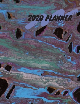 Paperback 2020 Planner: Mixed Abstract Colors 8.5 X 11 Weekly Planner Book