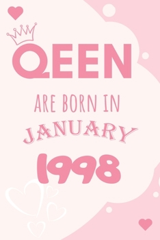 Paperback queen are born in january 1998: notebook birthday january 1998 Book