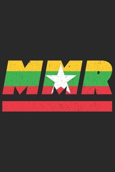 MMR: Myanmar Notizbuch mit karo 120 Seiten in weiß. Notizheft mit der myanmarischen Flagge (German Edition)