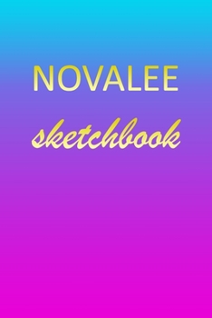 Paperback Novalee: Sketchbook - Blank Imaginative Sketch Book Paper - Pink Blue Gold Custom Letter N Personalized Cover - Teach & Practic Book