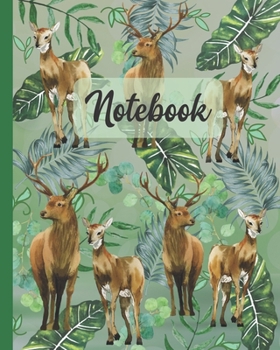 Paperback Notebook: Deer And Doe - Animals Diary / Notes / Track / Log / Journal, Book Gifts For Women Men Kids Teens Girls Boys Friends 8 Book