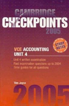 Paperback Cambridge Checkpoints Vce Accounting Unit 4 2005 Book