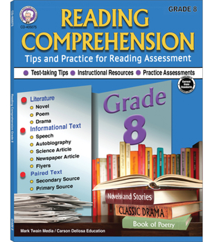 Paperback Reading Comprehension, Grade 8 Book