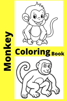 Paperback Monkey Coloring Book: For Kids Ages 2-4 [Large Print] Book