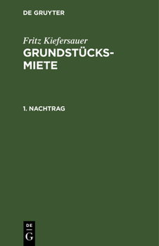 Hardcover Nachtrag 1. [German] Book