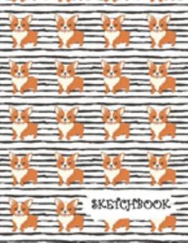 Paperback Sketchbook: Corgi Dog with Black Stripes Fun Framed Drawing Paper Notebook Book