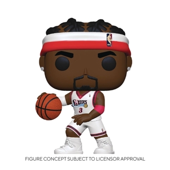 Accessory Pop NBA Legends Allen Iverson Sixers Home Jersey Vinyl Figure Book