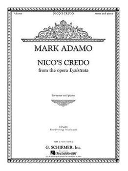 Paperback Nico's Credo from Lysistrata: Tenor and Piano Book