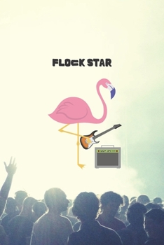 Paperback Flock Star: Punny Flamingo Blank Guitar Tab Book, 6" x 9" 100 pages Book