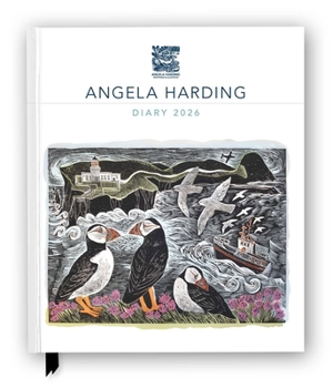 Hardcover Angela Harding 2026 Desk Diary Planner - Week to View, Illustrated throughout Book