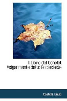 Paperback Il Libro del Cohelet Volgarmente Detto Ecclesiaste Book