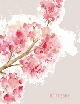 Paperback Notebook: Cherry blossom on grey cover and Dot Graph Line Sketch pages, Extra large (8.5 x 11) inches, 110 pages, White paper, S Book