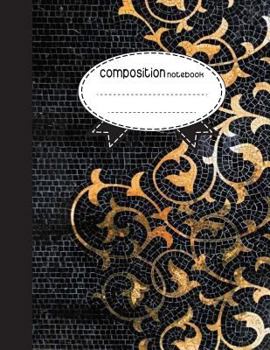 Composition Notebook, 8.5 x 11, 110 pages: Gold line :