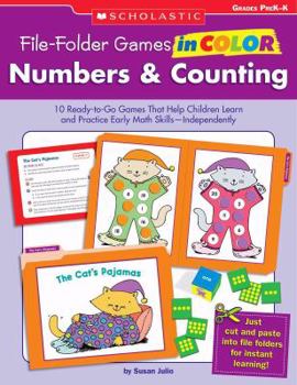 Paperback Numbers & Counting, Grades PreK-K: 10 Ready-To-Go Games That Help Children Learn and Practice Early Math Skills--Independently! Book