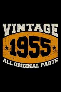 Paperback Vintage 1955 All Original Parts: Dot Grid Journal, Diary, Notebook, 6x9 inches with 120 Pages. Book