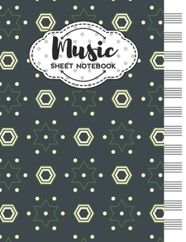 Paperback Music Sheet Notebook: Blank Staff Manuscript Paper with Polygon Themed Cover Design Book