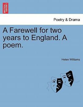 Paperback A Farewell for Two Years to England. a Poem. Book