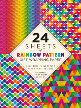Misc. Rainbow Patterns Gift Wrapping Paper - 24 Sheets: 18 X 24 (45 X 61 CM) Wrapping Paper Book