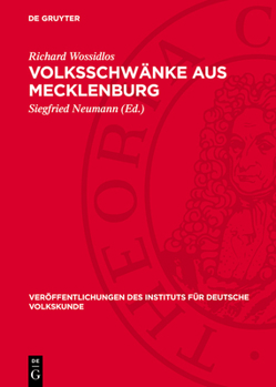 Hardcover Volksschwänke Aus Mecklenburg [German] Book