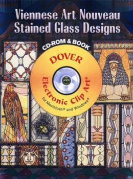 Paperback Viennese Art Nouveau Stained Glass Designs [With CDROM] Book