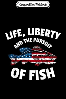 Composition Notebook: 4th of July Fishing American Flag Pursuit of Fish  Journal/Notebook Blank Lined Ruled 6x9 100 Pages