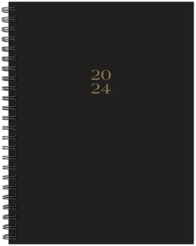 Spiral-bound Black 2024 6.5 X 8.5 Softcover Weekly Planner Book