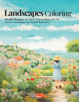 Paperback Landscapes Coloring: Mindful Escapes: An Adult Coloring Book with 50 Serene Landscapes for Mental Relaxation Book