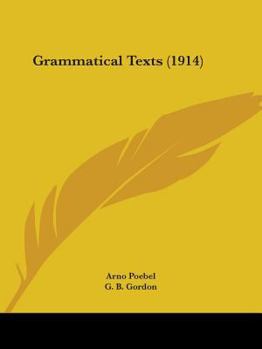 Paperback Grammatical Texts (1914) Book
