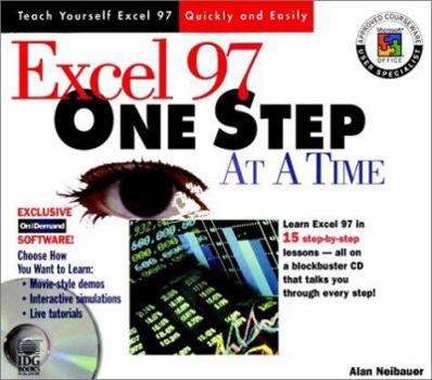 Paperback Excel 97 One Step at a Time [With Real Examples & Interactive Software...] Book