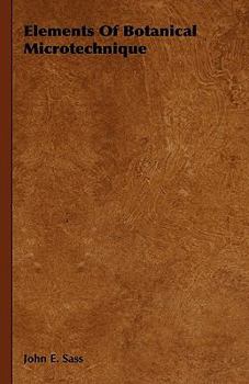 Hardcover Elements of Botanical Microtechnique Book