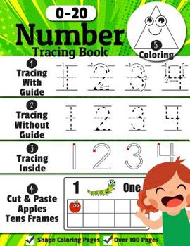 Paperback Number Tracing Book: Trace Numbers Writing Practice Workbook for Pre K, Kindergarten and Kids Ages 3-5, Learn numbers 0 to 20! (Math Activity Book) Book