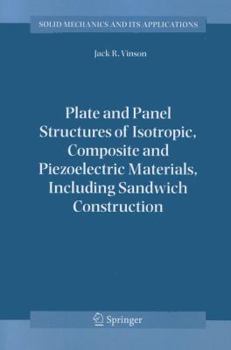 Paperback Plate and Panel Structures of Isotropic, Composite and Piezoelectric Materials, Including Sandwich Construction Book