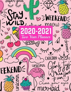 Paperback 2020-2021 Two Year Planner: Calendar Year Vision Planner (January 2020 - December 2021) - Monthly and Weekly Schedule Organizer and Journal - Art Book