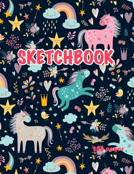 Unicorn Sketchbook 200 Pages : Cute Unicorn Kawaii Sketchbook for Girls with 200 Pages of 8. 5 X11 Blank Paper for Drawing, Doodling or Learning to Draw