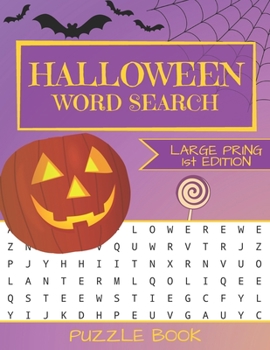 Paperback Halloween Word Search Puzzle Book: Large Print - 80 Halloween Puzzles Book