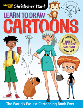 Paperback Learn to Draw Cartoons: The World's Easiest Cartooning Book Ever! - Easy How to Draw Cartoon Characters and Animals Step by Step for Kids and Adults Book