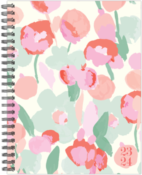Spiral-bound Painted Blossoms Academic 2023-24 8.5 X 11 Softcover Weekly Planner Book