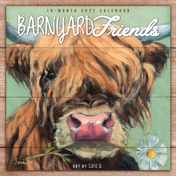 Barnyard Friends 2027 12 X 24 Inch (Hanging) Monthly Square Wall Calendar Featuring the Artwork of Sara G. Plastic-Free