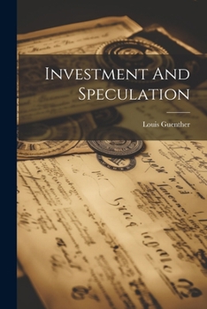 Paperback Investment And Speculation Book