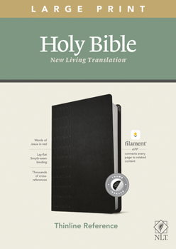 Imitation Leather NLT Large Print Thinline Reference Bible, Filament Enabled Edition (Red Letter, Leatherlike, Black, Indexed) [Large Print] Book