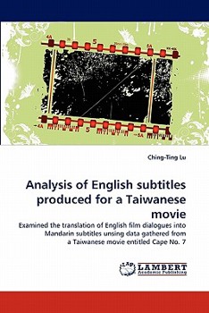 Paperback Analysis of English Subtitles Produced for a Taiwanese Movie Book